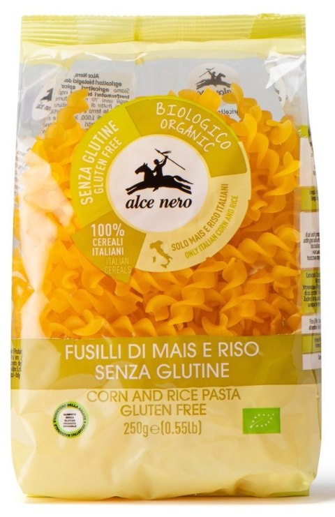 MAKARON (KUKURYDZIANO - RYŻOWY) FUSILLI BEZGLUTENOWY BIO 250 g - ALCE NERO ALCE NERO (włoskie produkty) MAKARON (KUKURYDZIANO - RYŻOWY) FUSILLI BEZGLUTENOWY BIO 250 g - ALCE NERO ALCE NERO (włoskie produkty)