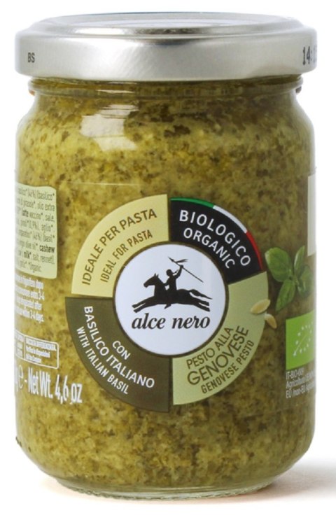 PESTO GENOVESE (SOS BAZYLIOWY) BIO 130 g - ALCE NERO ALCE NERO (włoskie produkty) PESTO GENOVESE (SOS BAZYLIOWY) BIO 130 g - ALCE NERO ALCE NERO (włoskie produkty)