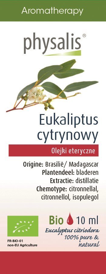 OLEJEK ETERYCZNY EUKALIPTUS CYTRYNOWY BIO 10 ml - PHYSALIS PHYSALIS (olejki eteryczne, suplementy) OLEJEK ETERYCZNY EUKALIPTUS CYTRYNOWY BIO 10 ml - PHYSALIS PHYSALIS (olejki eteryczne, suplementy)
