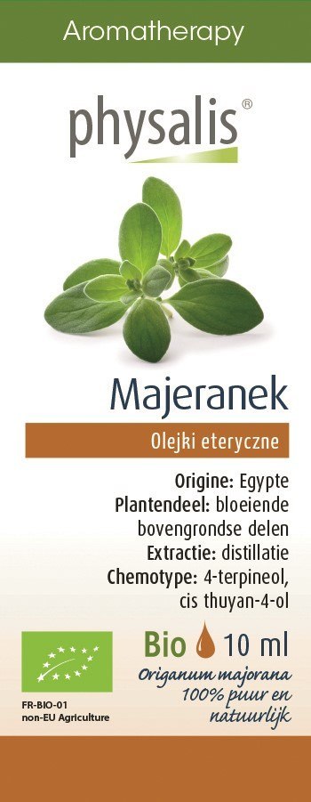 OLEJEK ETERYCZNY MAJERANEK BIO 10 ml - PHYSALIS PHYSALIS (olejki eteryczne, suplementy) OLEJEK ETERYCZNY MAJERANEK BIO 10 ml - PHYSALIS PHYSALIS (olejki eteryczne, suplementy)