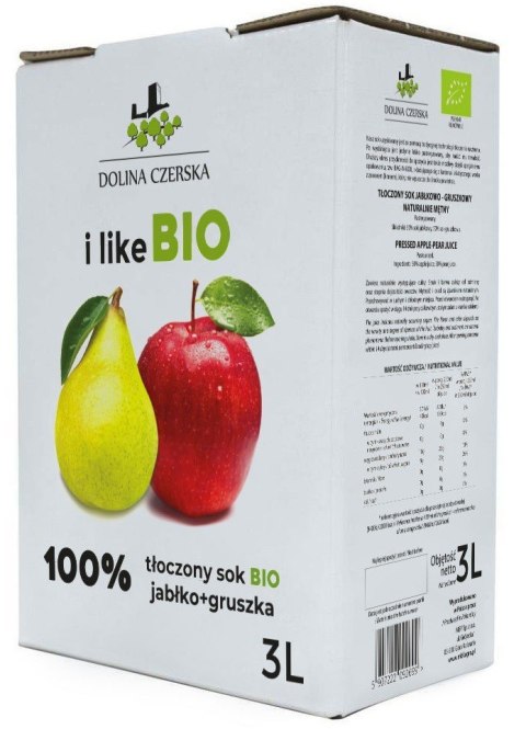 SOK JABŁKOWO - GRUSZKOWY NFC BIO 3 L - DOLINA CZERSKA DOLINA CZERSKA (soki) SOK JABŁKOWO - GRUSZKOWY NFC BIO 3 L - DOLINA CZERSKA DOLINA CZERSKA (soki)