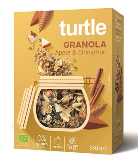GRANOLA JABŁKO - CYNAMON BEZGLUTENOWA BIO 350 g - TURTLE TURTLE (owsianki, płatki) GRANOLA JABŁKO - CYNAMON BEZGLUTENOWA BIO 350 g - TURTLE TURTLE (owsianki, płatki)