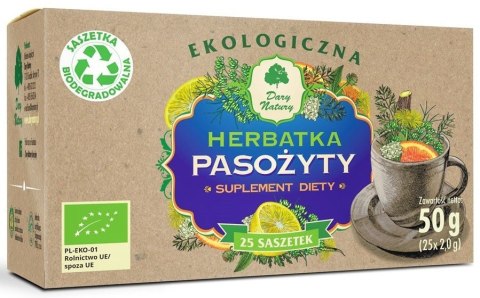 HERBATKA PRZECIW PASOŻYTOM BIO (25 x 2 g) 50 g - DARY NATURY DARY NATURY - herbatki HERBATKA PRZECIW PASOŻYTOM BIO (25 x 2 g) 50 g - DARY NATURY DARY NATURY - herbatki