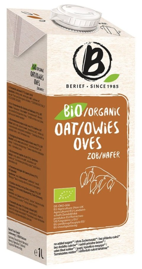 NAPÓJ OWSIANY BEZ DODATKU CUKRÓW BIO 1 L - BERIEF BERIEF (napoje roślinne) NAPÓJ OWSIANY BEZ DODATKU CUKRÓW BIO 1 L - BERIEF BERIEF (napoje roślinne)