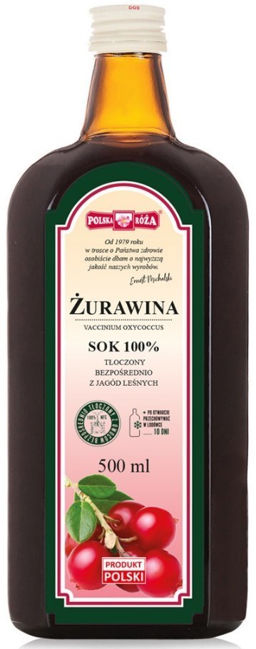 SOK Z ŻURAWINY NFC 500 ml - POLSKA RÓŻA POLSKA RÓŻA (soki owocowe, syropy, shoty) SOK Z ŻURAWINY NFC 500 ml - POLSKA RÓŻA POLSKA RÓŻA (soki owocowe, syropy, shoty)