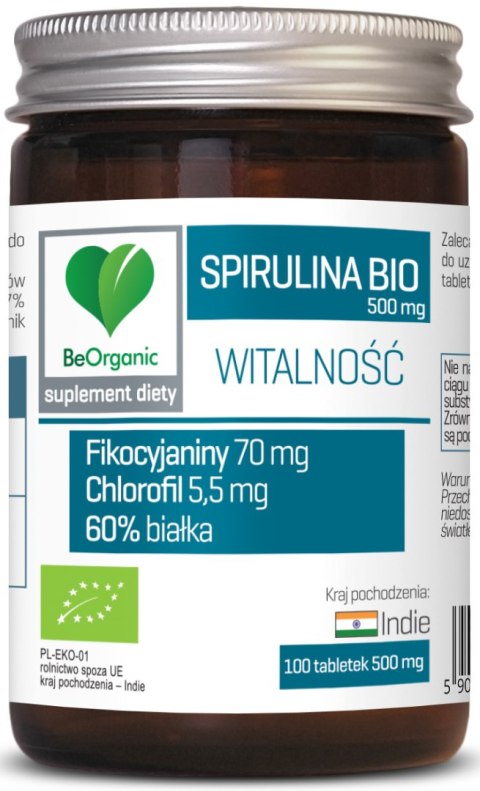 SPIRULINA BIO (500 mg) 100 TABLETEK - BE ORGANIC BE ORGANIC (suplementy diety) SPIRULINA BIO (500 mg) 100 TABLETEK - BE ORGANIC BE ORGANIC (suplementy diety)