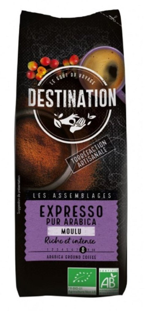 KAWA MIELONA ARABICA 100 % EXPRESSO BIO 250 g - DESTINATION DESTINATION (kawy) KAWA MIELONA ARABICA 100 % EXPRESSO BIO 250 g - DESTINATION DESTINATION (kawy)