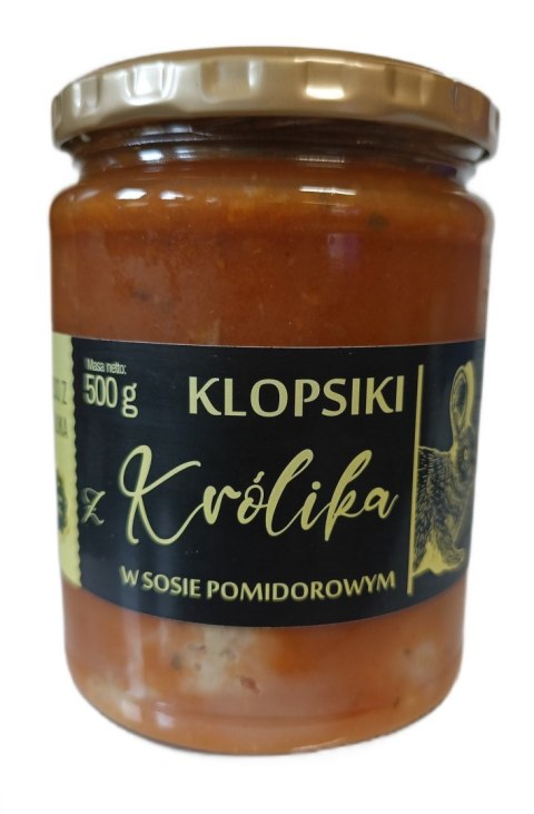 KLOPSIKI Z KRÓLIKA W SOSIE POMIDOROWYM 500 g - AMCIU KRÓLIKI AMCIU (mięso i przetwory z królika) KLOPSIKI Z KRÓLIKA W SOSIE POMIDOROWYM 500 g - AMCIU KRÓLIKI AMCIU (mięso i przetwory z królika)