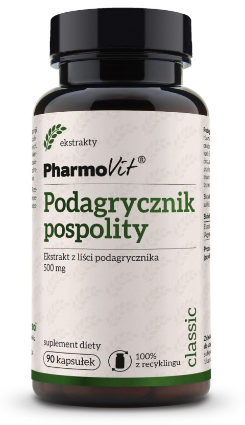 PODAGRYCZNIK POSPOLITY EKSTRAKT (450 mg) BEZGLUTENOWY 90 KAPSUŁEK - PHARMOVIT (CLASSIC) PHARMOVIT (suplementy diety) PODAGRYCZNIK POSPOLITY EKSTRAKT (450 mg) BEZGLUTENOWY 90 KAPSUŁEK - PHARMOVIT (CLASSIC) PHARMOVIT (suplementy diety)