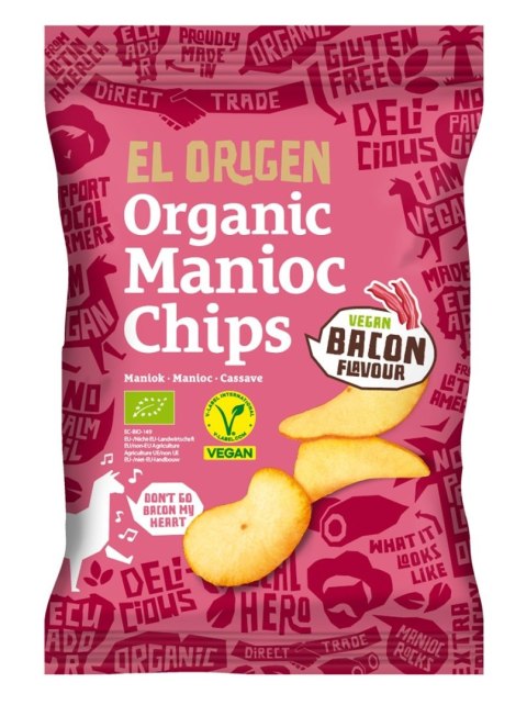 CHIPSY Z MANIOKU O SMAKU BEKONU WEGAŃSKIE BEZGLUTENOWE BIO 60 g - EL ORIGEN EL ORIGEN (chipsy) CHIPSY Z MANIOKU O SMAKU BEKONU WEGAŃSKIE BEZGLUTENOWE BIO 60 g - EL ORIGEN EL ORIGEN (chipsy)