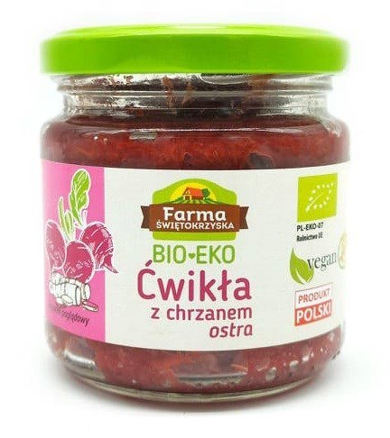 ĆWIKŁA Z CHRZANEM OSTRA BEZGLUTENOWA BIO 160 g - FARMA ŚWIĘTOKRZYSKA FARMA ŚWIĘTOKRZYSKA (przetwory) ĆWIKŁA Z CHRZANEM OSTRA BEZGLUTENOWA BIO 160 g - FARMA ŚWIĘTOKRZYSKA FARMA ŚWIĘTOKRZYSKA (przetwory)