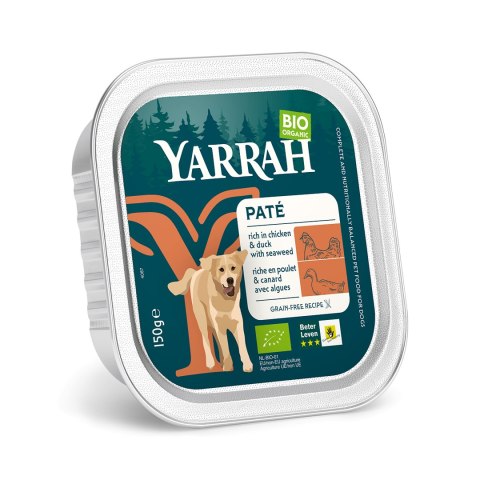 (DLA PSA DOROSŁEGO) PASZTET Z KURCZAKA I KACZKI Z ALGAMI MORSKIMI BIO 150 g - YARRAH YARRAH (karma dla kotów i psów) (DLA PSA DOROSŁEGO) PASZTET Z KURCZAKA I KACZKI Z ALGAMI MORSKIMI BIO 150 g - YARRAH YARRAH (karma dla kotów i psów)