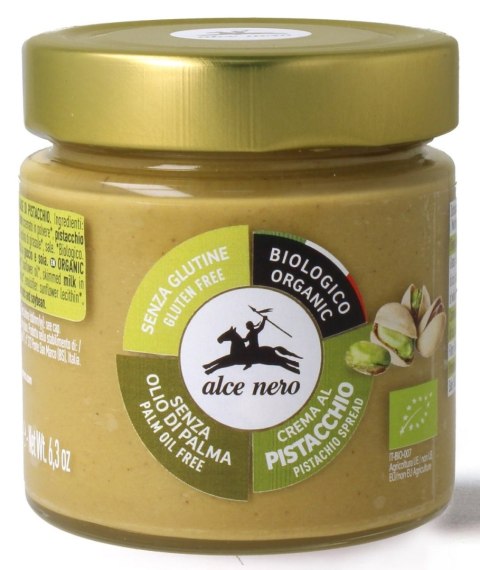 KREM PISTACJOWY BEZGLUTENOWY BIO 180 g - ALCE NERO ALCE NERO (włoskie produkty) KREM PISTACJOWY BEZGLUTENOWY BIO 180 g - ALCE NERO ALCE NERO (włoskie produkty)