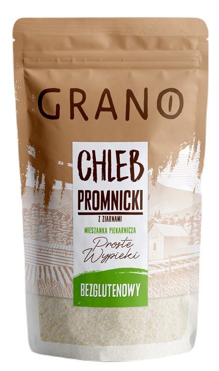 MIESZANKA DO WYPIEKU CHLEBA PROMNICKIEGO Z ZIARNAMI BEZGLUTENOWA 500 g - GRANO GRANO (mieszanki do wypieków) MIESZANKA DO WYPIEKU CHLEBA PROMNICKIEGO Z ZIARNAMI BEZGLUTENOWA 500 g - GRANO GRANO (mieszanki do wypieków)