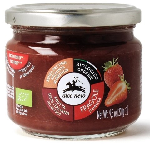 MUS TRUSKAWKOWY BIO 270 g - ALCE NERO ALCE NERO (włoskie produkty) MUS TRUSKAWKOWY BIO 270 g - ALCE NERO ALCE NERO (włoskie produkty)