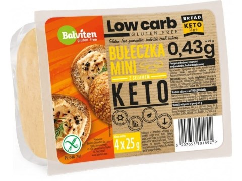 BUŁECZKI MINI Z SEZAMEM O OBNIŻONEJ ILOŚCI WĘGLOWODANÓW BEZGLUTENOWE KETO (4 szt.) 100 g - BALVITEN BALVITEN (chleby, mieszanki do wypieku) BUŁECZKI MINI Z SEZAMEM O OBNIŻONEJ ILOŚCI WĘGLOWODANÓW BEZGLUTENOWE KETO (4 szt.) 100 g - BALVITEN BALVITEN (chleby, mieszanki do wypieku)