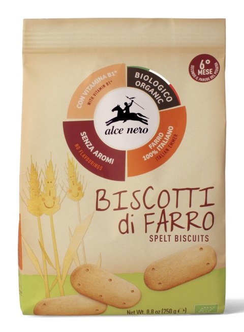 CIASTKA ORKISZOWE Z WITAMINĄ B1 DLA DZIECI OD 6 MIESIĄCA BIO 250 g - ALCE NERO ALCE NERO (włoskie produkty) CIASTKA ORKISZOWE Z WITAMINĄ B1 DLA DZIECI OD 6 MIESIĄCA BIO 250 g - ALCE NERO ALCE NERO (włoskie produkty)