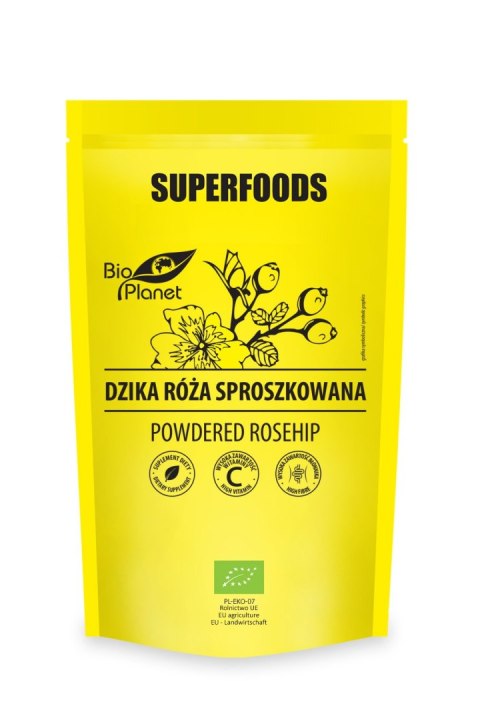 DZIKA RÓŻA SPROSZKOWANA BIO 150 g - BIO PLANET BIO PLANET - seria SUPERFOODS DZIKA RÓŻA SPROSZKOWANA BIO 150 g - BIO PLANET BIO PLANET - seria SUPERFOODS