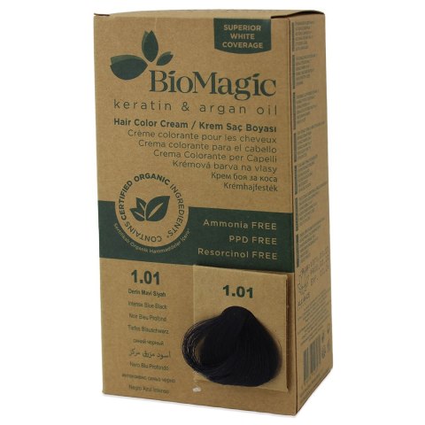 FARBA DO WŁOSÓW INTENSYWNA NIEBIESKA CZERŃ (1.01) 250 g - BIOMAGIC BIOMAGIC (farby do włosów) FARBA DO WŁOSÓW INTENSYWNA NIEBIESKA CZERŃ (1.01) 250 g - BIOMAGIC BIOMAGIC (farby do włosów)