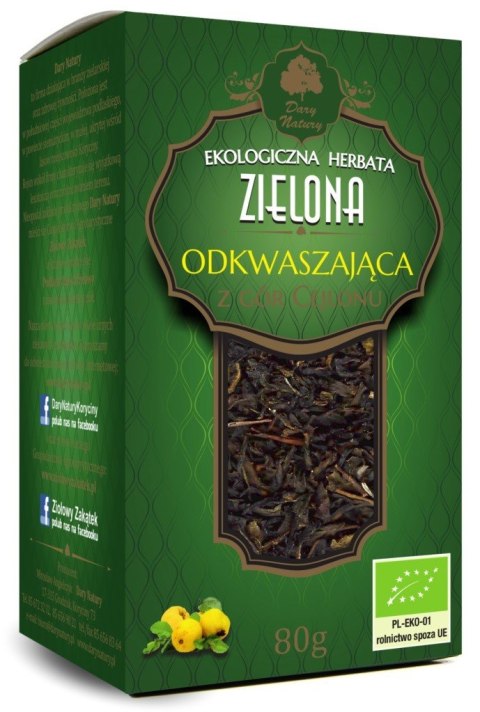 HERBATA ZIELONA ODKWASZAJĄCA BIO 80 g - DARY NATURY DARY NATURY - herbatki HERBATA ZIELONA ODKWASZAJĄCA BIO 80 g - DARY NATURY DARY NATURY - herbatki