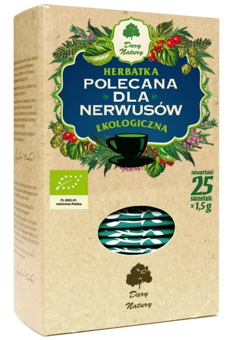 HERBATKA DLA NERWUSÓW BIO (25 x 1,5 g) 37,5 g - DARY NATURY DARY NATURY - herbatki HERBATKA DLA NERWUSÓW BIO (25 x 1,5 g) 37,5 g - DARY NATURY DARY NATURY - herbatki