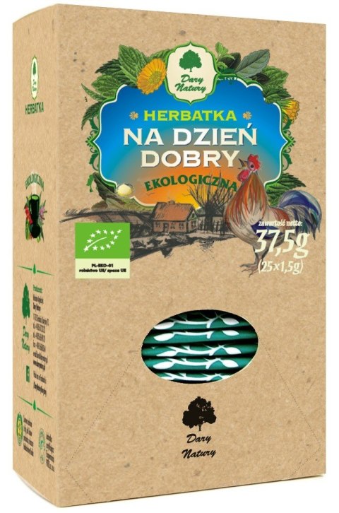 HERBATKA NA DZIEŃ DOBRY BIO (25 x 1,5 g) 37,5 g - DARY NATURY DARY NATURY - herbatki HERBATKA NA DZIEŃ DOBRY BIO (25 x 1,5 g) 37,5 g - DARY NATURY DARY NATURY - herbatki