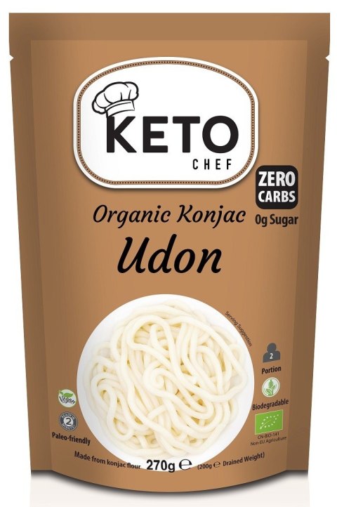MAKARON (KONJAC) UDON BEZGLUTENOWY BIO 270 g (200 g) - KETO CHEF (BETTER THAN FOODS) KETO CHEF (makarony konjac) MAKARON (KONJAC) UDON BEZGLUTENOWY BIO 270 g (200 g) - KETO CHEF (BETTER THAN FOODS) KETO CHEF (makarony konjac)