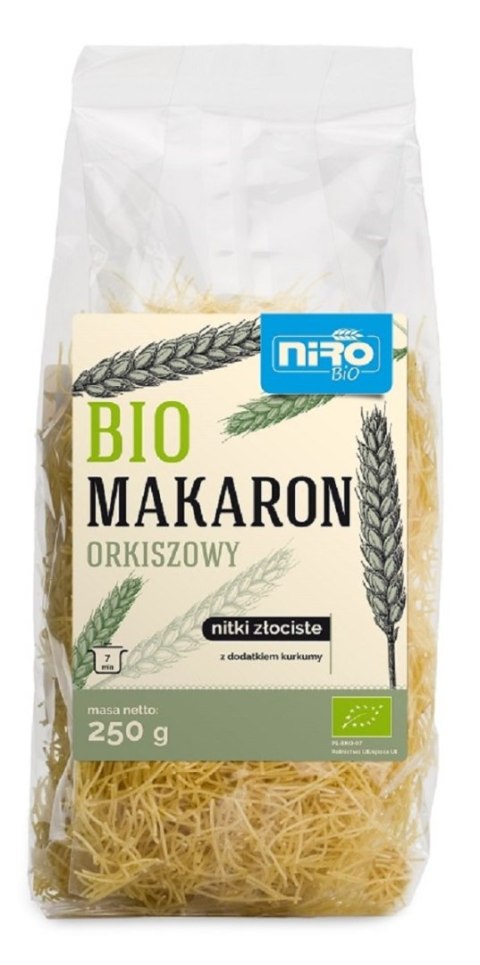 MAKARON (ORKISZOWY Z KURKUMĄ) NITKI ZŁOCISTE BIO 250 g - NIRO NIRO (makarony orkiszowe) MAKARON (ORKISZOWY Z KURKUMĄ) NITKI ZŁOCISTE BIO 250 g - NIRO NIRO (makarony orkiszowe)