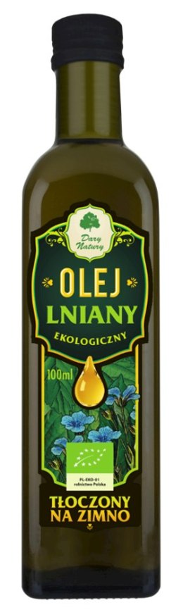 OLEJ LNIANY TŁOCZONY NA ZIMNO BIO 100 ml - DARY NATURY DARY NATURY - inne