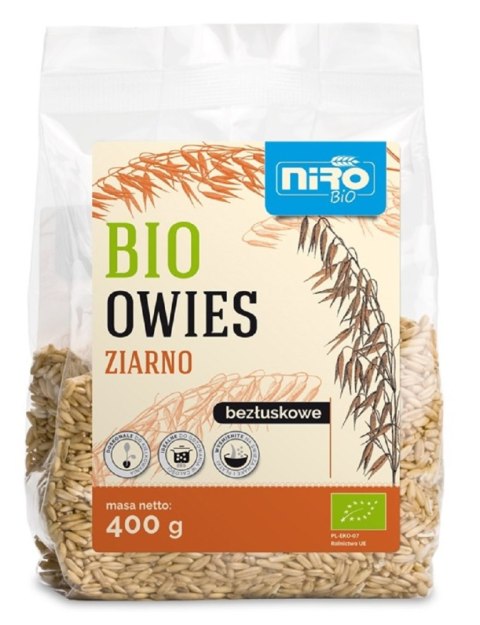 OWIES ZIARNO BEZŁUSKOWE BIO 400 g - NIRO NIRO (makarony orkiszowe) OWIES ZIARNO BEZŁUSKOWE BIO 400 g - NIRO NIRO (makarony orkiszowe)