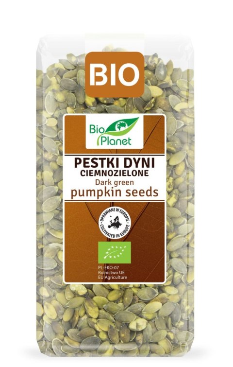 PESTKI DYNI CIEMNOZIELONE (UPRAWIANE W EUROPIE) BIO 350 g - BIO PLANET BIO PLANET - seria BRĄZOWA (orzechy i pestki) PESTKI DYNI CIEMNOZIELONE (UPRAWIANE W EUROPIE) BIO 350 g - BIO PLANET BIO PLANET - seria BRĄZOWA (orzechy i pestki)
