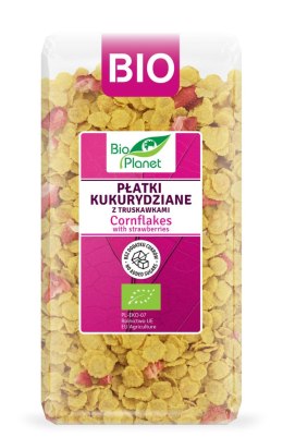 PŁATKI KUKURYDZIANE Z TRUSKAWKAMI BEZ DODATKU CUKRÓW BIO 250 g - BIO PLANET BIO PLANET - seria RÓŻOWA (płatki, otręby, musli)