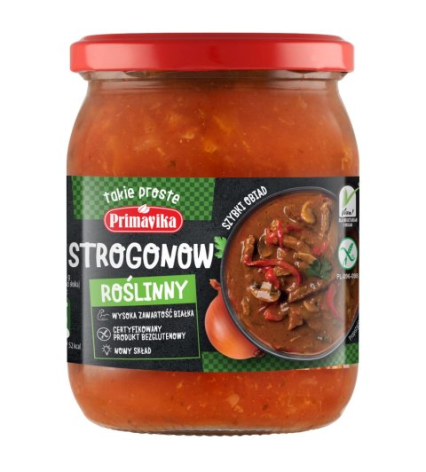 STROGONOW ROŚLINNY BEZGLUTENOWY 470 g - PRIMAVIKA PRIMAVIKA (przetwory i pasty vege) STROGONOW ROŚLINNY BEZGLUTENOWY 470 g - PRIMAVIKA PRIMAVIKA (przetwory i pasty vege)