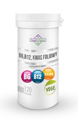 WITAMINA B6 + B12 + KWAS FOLIOWY 120 KAPSUŁEK - SOUL FARM SOUL FARM (witaminy i ekstrakty)