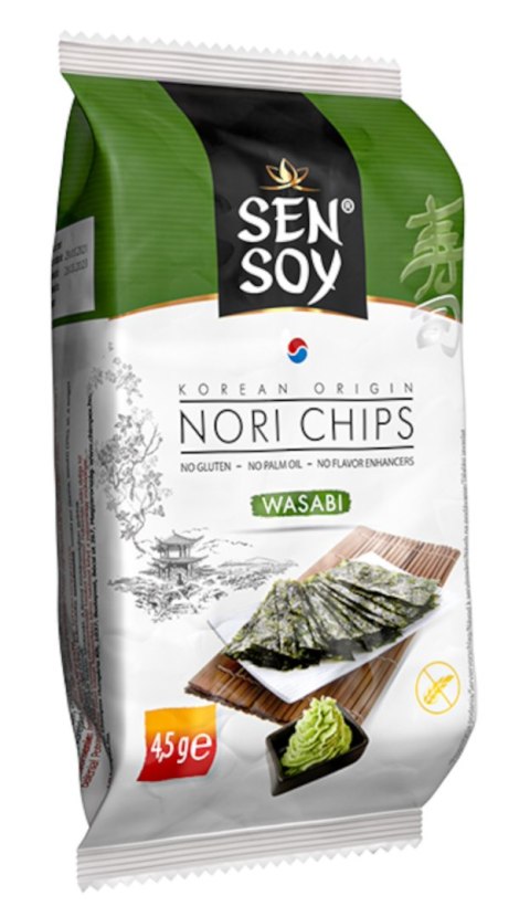 CHIPSY NORI WASABI BEZGLUTENOWE 4,5 g - SEN SOY SEN SOY (chipsy nori) CHIPSY NORI WASABI BEZGLUTENOWE 4,5 g - SEN SOY SEN SOY (chipsy nori)