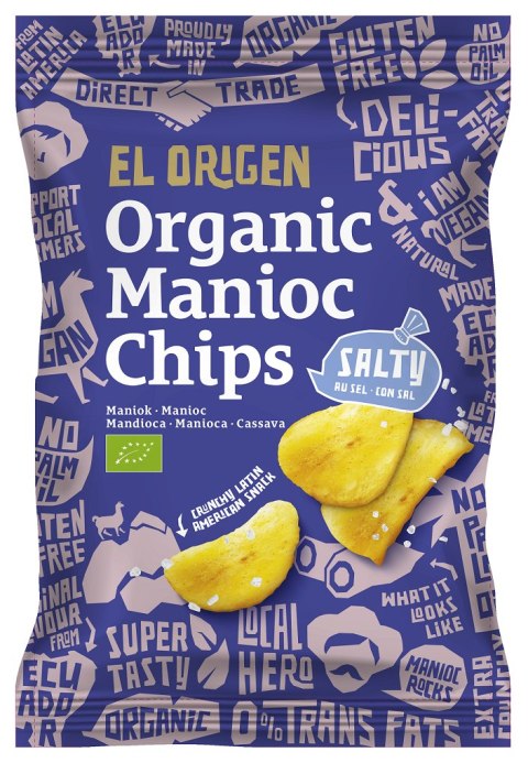 CHIPSY Z MANIOKU SOLONE BEZGLUTENOWE BIO 60 g - EL ORIGEN EL ORIGEN (chipsy) CHIPSY Z MANIOKU SOLONE BEZGLUTENOWE BIO 60 g - EL ORIGEN EL ORIGEN (chipsy)