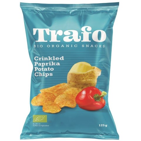 CHIPSY ZIEMNIACZANE KARBOWANE PAPRYKOWE BIO 125 g - TRAFO TRAFO (chipsy warzywne i ziemniaczne) CHIPSY ZIEMNIACZANE KARBOWANE PAPRYKOWE BIO 125 g - TRAFO TRAFO (chipsy warzywne i ziemniaczne)