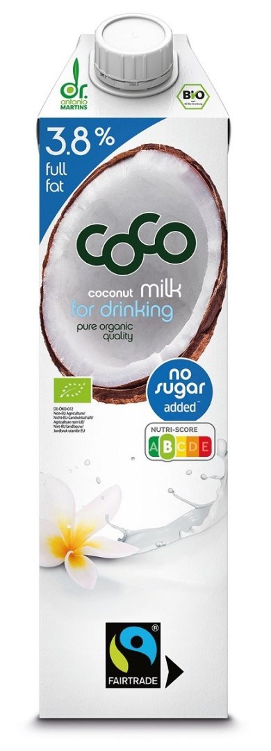 COCONUT MILK - NAPÓJ KOKOSOWY DO PICIA 3,8 % TŁUSZCZU BEZ DODATKU CUKRÓW FAIR TRADE BIO 1 L - COCO (DR MARTINS) COCO DR. MARTINS (wody kokosowe, napoje kokosowe) COCONUT MILK - NAPÓJ KOKOSOWY DO PICIA 3,8 % TŁUSZCZU BEZ DODATKU CUKRÓW FAIR TRADE BIO 1 L - COCO (DR MARTINS) COCO DR. MARTINS (wody kokosowe, napoje kokosowe)