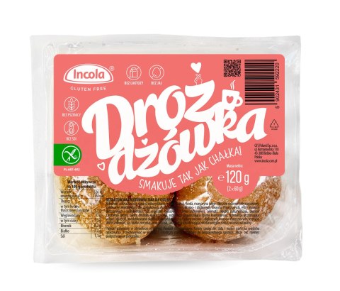 DROŻDŻÓWKA CHAŁKA BEZGLUTENOWA (2 szt.) 120 g - INCOLA INCOLA (bezglutenowe pieczywo i wafle) DROŻDŻÓWKA CHAŁKA BEZGLUTENOWA (2 szt.) 120 g - INCOLA INCOLA (bezglutenowe pieczywo i wafle)