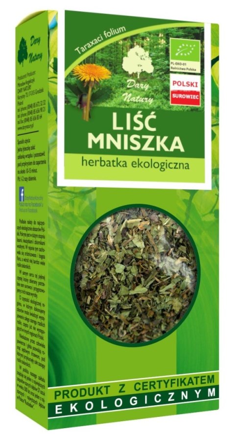 HERBATKA LIŚĆ MNISZKA BIO 25 g - DARY NATURY DARY NATURY - herbatki HERBATKA LIŚĆ MNISZKA BIO 25 g - DARY NATURY DARY NATURY - herbatki