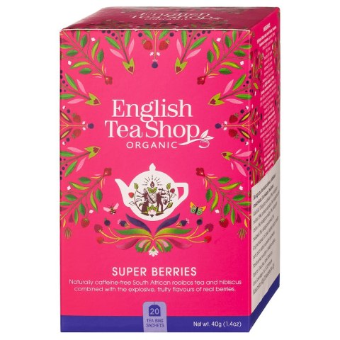 HERBATKA Z HIBISKUSEM, ROOIBOS, TRUSKAWKAMI, BORÓWKAMI I MALINAMI BIO (20 x 2,25 g) 45 g - ENGLISH TEA SHOP ORGANIC ENGLISH TEA SHOP ORGANIC (herbaty) HERBATKA Z HIBISKUSEM, ROOIBOS, TRUSKAWKAMI, BORÓWKAMI I MALINAMI BIO (20 x 2,25 g) 45 g - ENGLISH TEA SHOP ORGANIC ENGLISH TEA SHOP ORGANIC (herbaty)