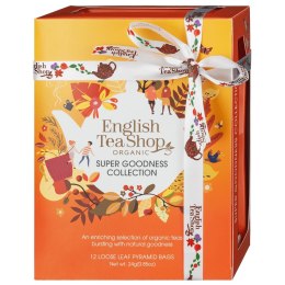 KOLEKCJA HERBATEK OWOCOWO - ZIOŁOWYCH BIO PIRAMIDKI (SUPER GOODNESS - 6 SMAKÓW) (12 x 2 g) 24 g - ENGLISH TEA SHOP ENGLISH TEA SHOP ORGANIC (herbaty)