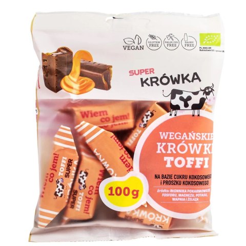 KRÓWKI O SMAKU TOFFI BEZMLECZNE BEZGLUTENOWE BIO 100 g - ME GUSTO (SUPER KRÓWKA) ME GUSTO (krówki wegańskie, czekolady, wafelki) KRÓWKI O SMAKU TOFFI BEZMLECZNE BEZGLUTENOWE BIO 100 g - ME GUSTO (SUPER KRÓWKA) ME GUSTO (krówki wegańskie, czekolady, wafelki)