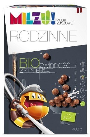KULKI ŻYTNIO - OWSIANE KAKAOWE "ZWINNOŚĆ" BIO 400 g - MILZU MILZU (płatki śniadaniowe, chrupki) KULKI ŻYTNIO - OWSIANE KAKAOWE "ZWINNOŚĆ" BIO 400 g - MILZU MILZU (płatki śniadaniowe, chrupki)