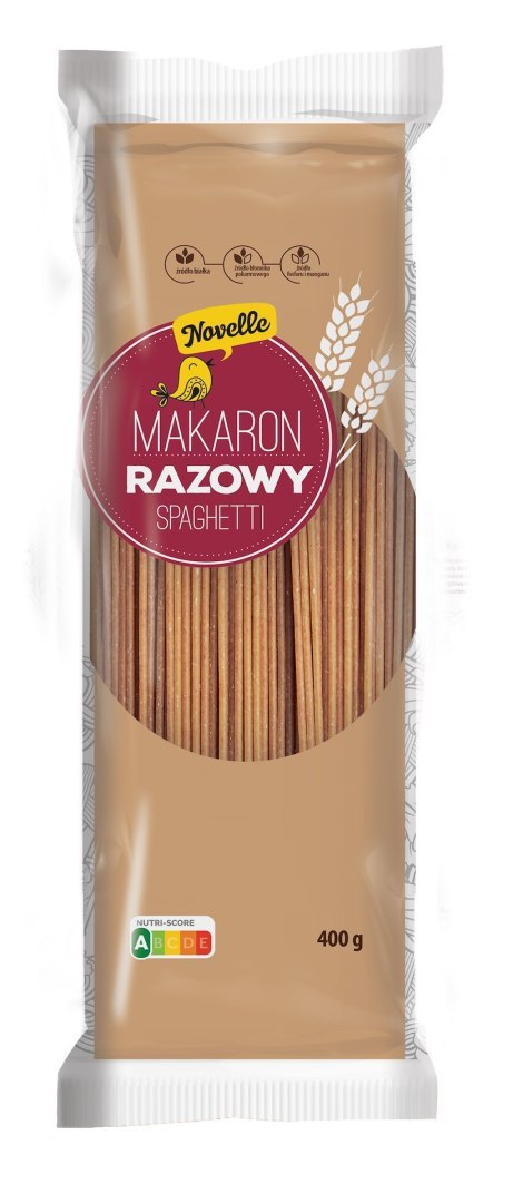 MAKARON (SEMOLINOWY RAZOWY) SPAGHETTI 400 g - NOVELLE NOVELLE (makarony, tortellini) MAKARON (SEMOLINOWY RAZOWY) SPAGHETTI 400 g - NOVELLE NOVELLE (makarony, tortellini)