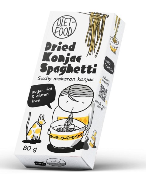 MAKARON (SUCHY KONJAC) SPAGHETTI BEZGLUTENOWY 80 g - DIET-FOOD DIET-FOOD
