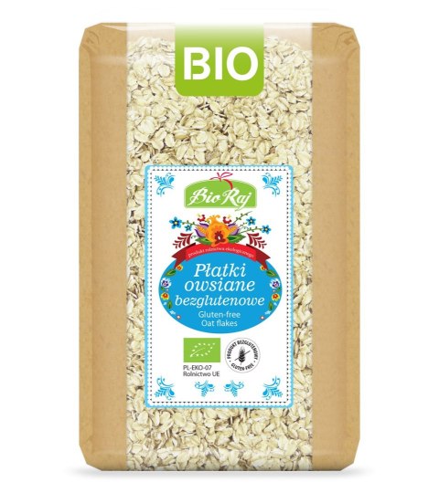 PŁATKI OWSIANE BEZGLUTENOWE BIO (POLSKA) 1 kg - BIO RAJ BIO RAJ (100 % z Polski) PŁATKI OWSIANE BEZGLUTENOWE BIO (POLSKA) 1 kg - BIO RAJ BIO RAJ (100 % z Polski)