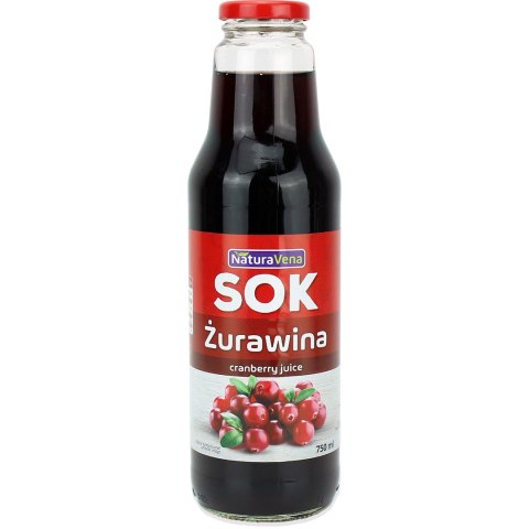 SOK Z ŻURAWINY 100 % 750 ml - NATURAVENA NATURAVENA SOK Z ŻURAWINY 100 % 750 ml - NATURAVENA NATURAVENA