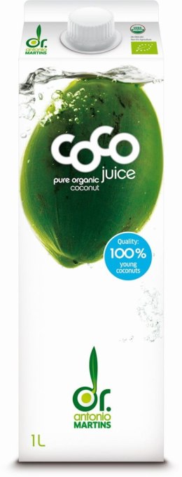 WODA KOKOSOWA NATURALNA BIO 1 L - COCO (DR MARTINS) COCO DR. MARTINS (wody kokosowe, napoje kokosowe)