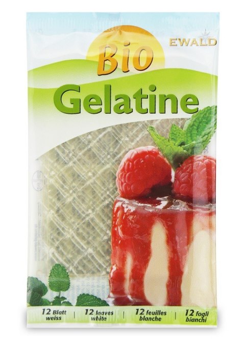 ŻELATYNA W LISTKACH (12 LISTKÓW) BIO 20 g - EWALD EWALD (żelatyna) ŻELATYNA W LISTKACH (12 LISTKÓW) BIO 20 g - EWALD EWALD (żelatyna)